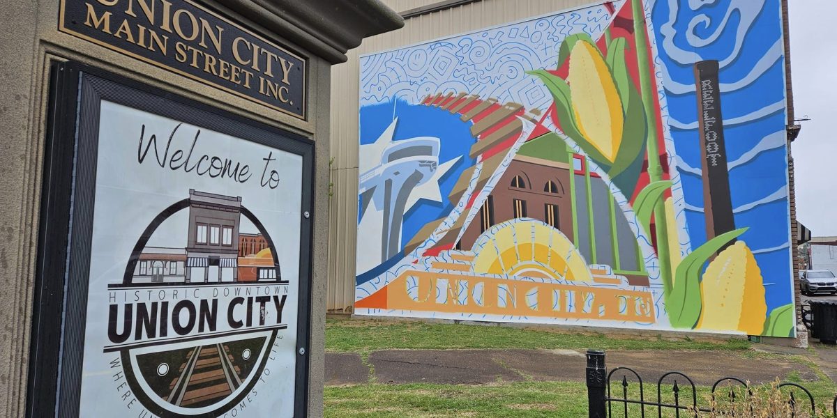Mural in downtown Union City, May 2023